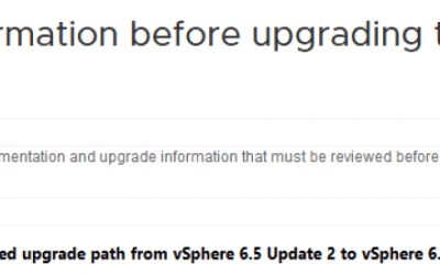 Unsupported upgrade of VCSA 6.5 U2 to 6.7