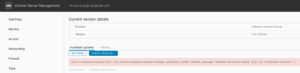 vcenter upgrade check error