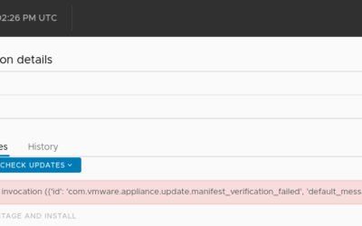 VCSA 7 U1 available updates error