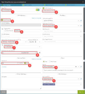 Create a Virtual Service Advanced Setup