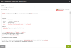 Upload a text based ControlScript to NSX ALB