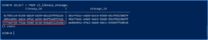 Database Content Library storage ids